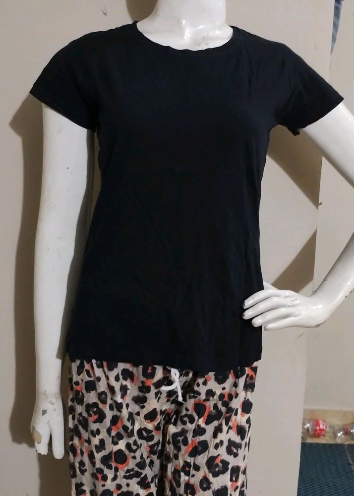 Cheap Set | T Shirt &amp; Printed Night Pant