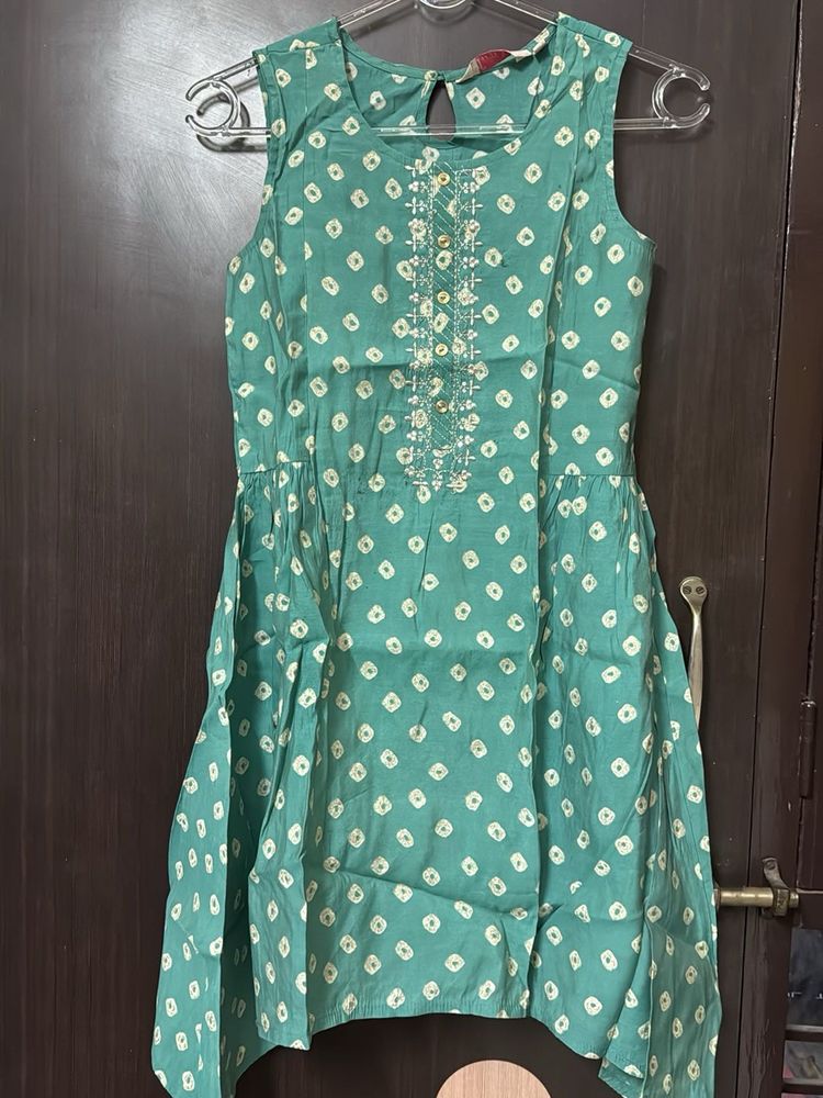 Fusion Green Festive Kurti