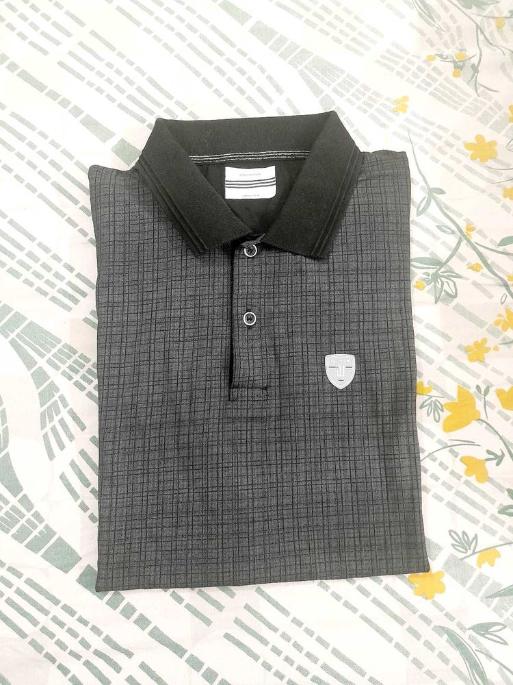 Checked Gray Polo Shirt