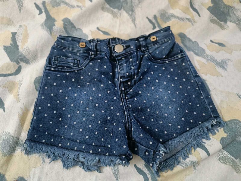 Cute Polka Dot Denim Shorts