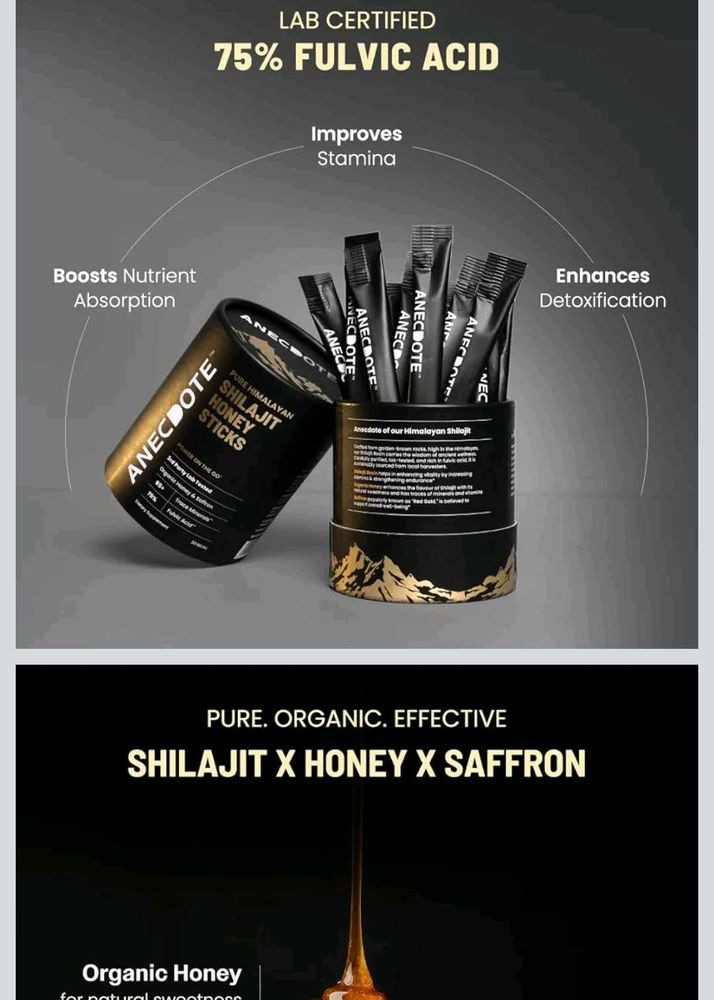 Anecdote Shilajit Honey Sticks For Immunity