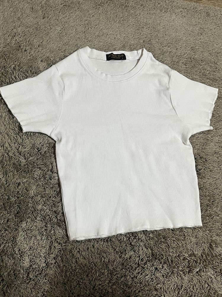 ♡White Ribbed Top🦢•₊✧