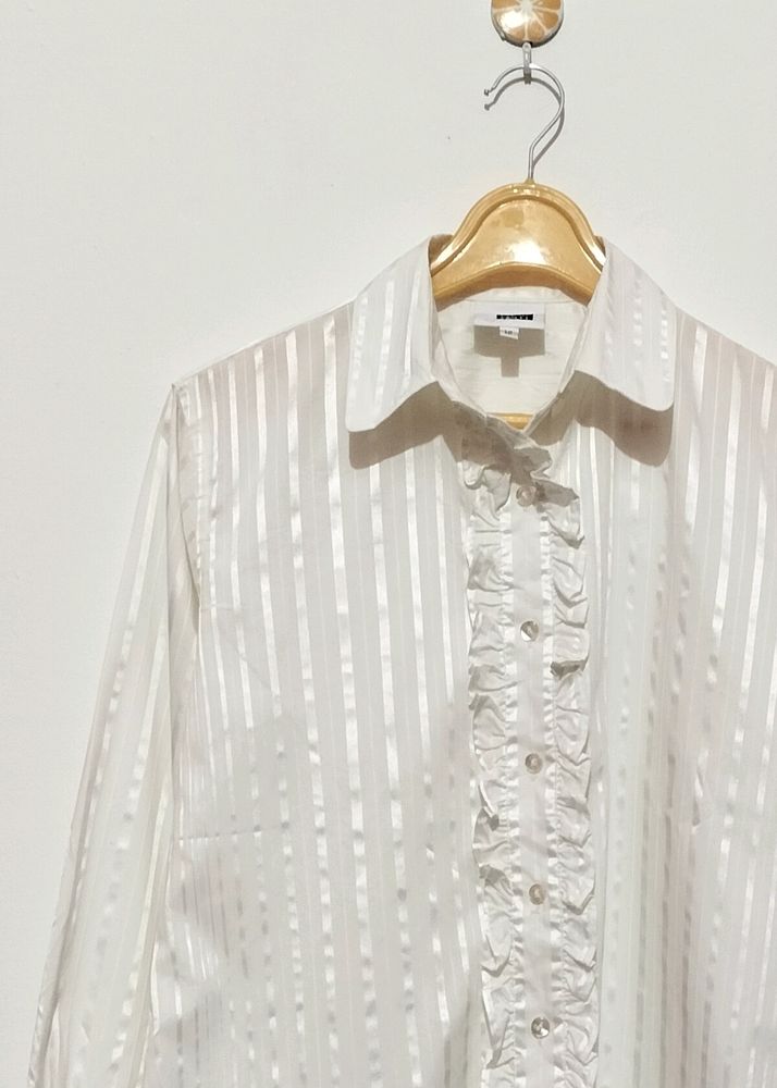 Ruffle White Shirt 🤍