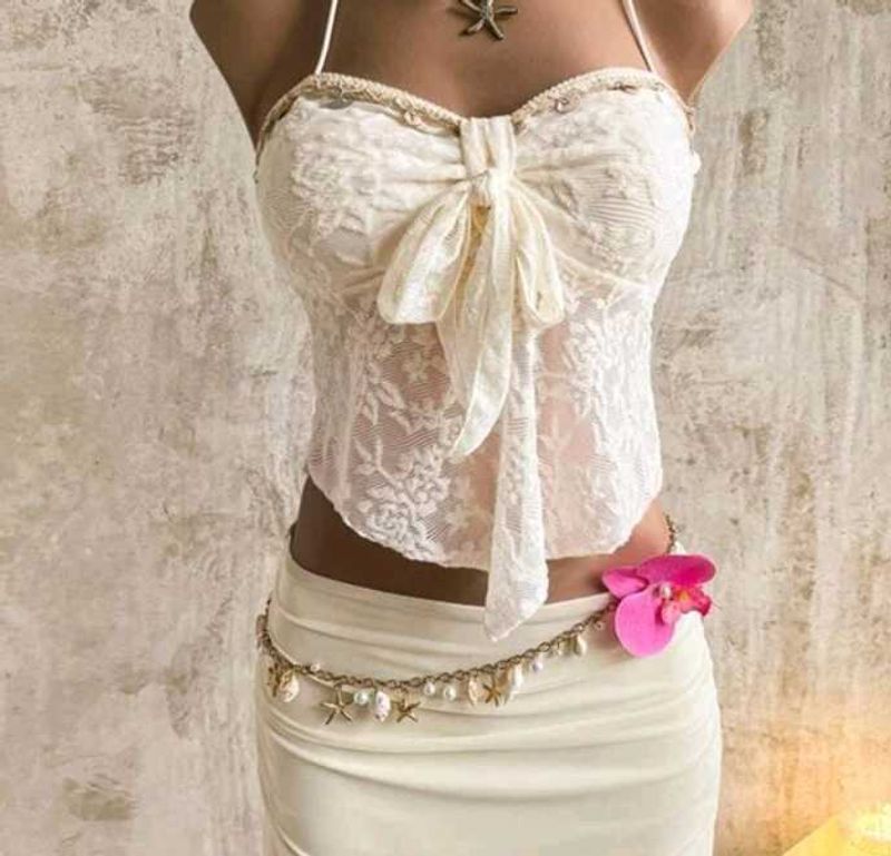 Lace Bow Crop Top
