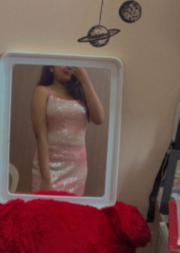 Pink Sequin Mini Dress