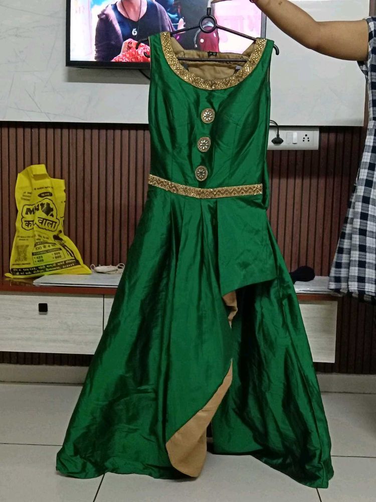 Emerald Green Asymmetrical Party Dress