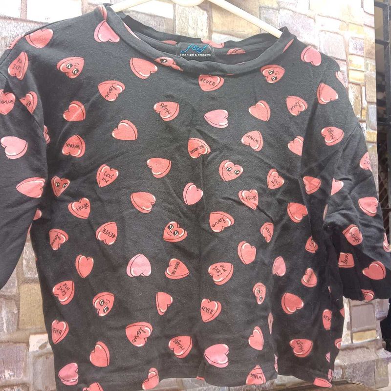 Heart Print T-Shirt