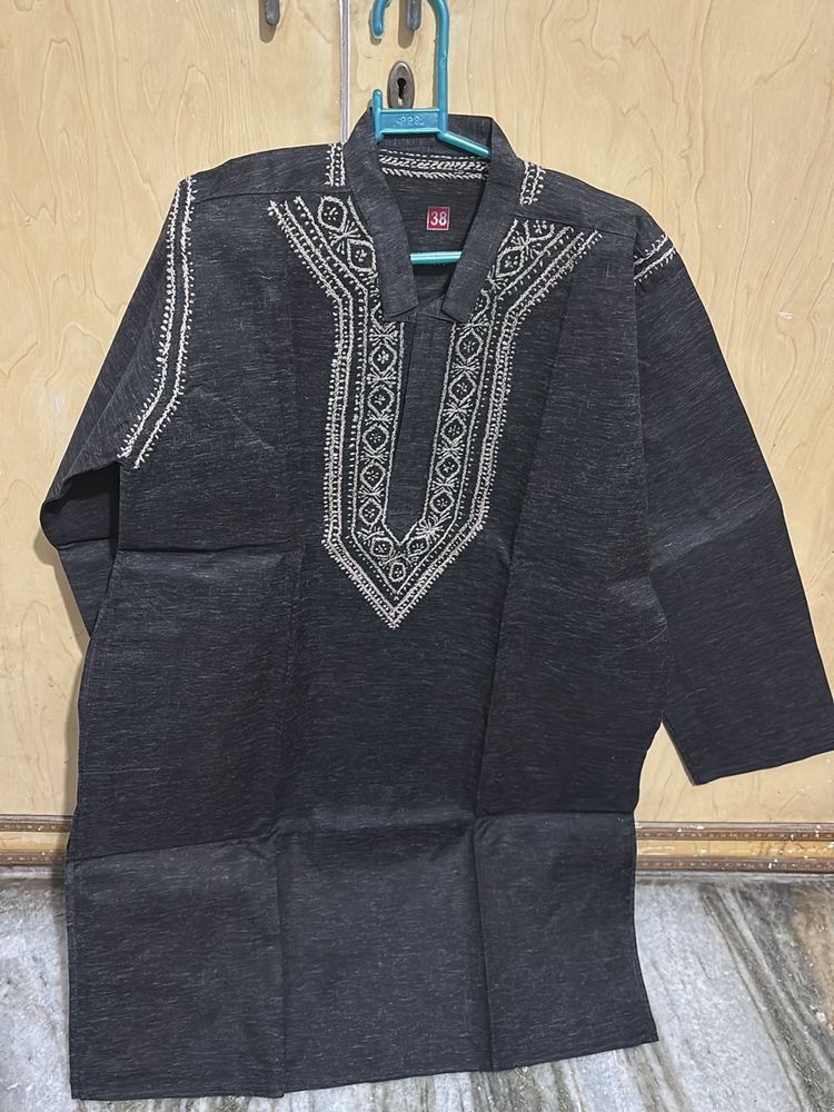 Men Charcoal Colour Kurta