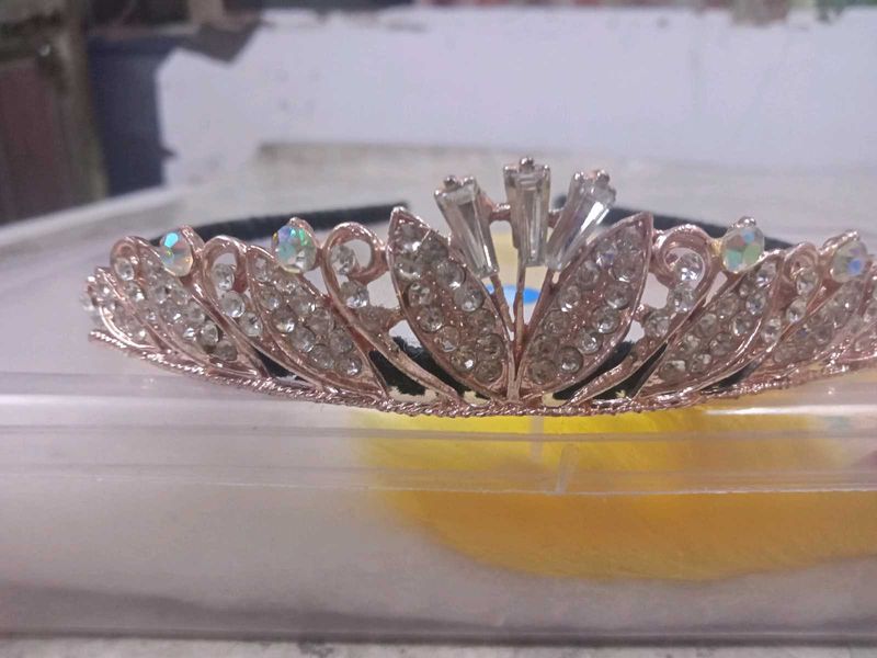 Rose Gold Rhinestone Tiara