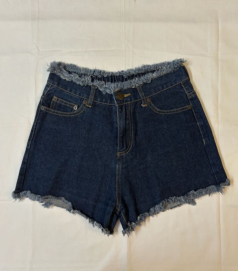 Frayed Hem Denim Shorts