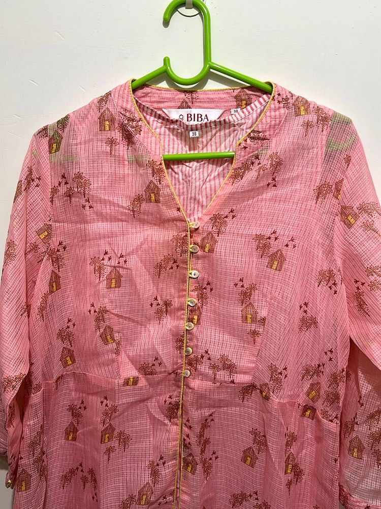 Price Drop ‼️Prettiest 🌸BIBA Pink L Size Kurta