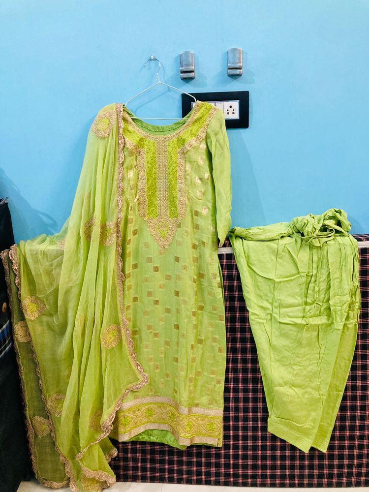 Lime Green Kurta dupatta set