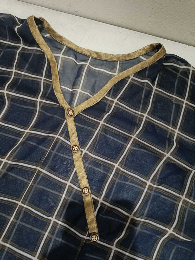 Stylish Plaid Kurta