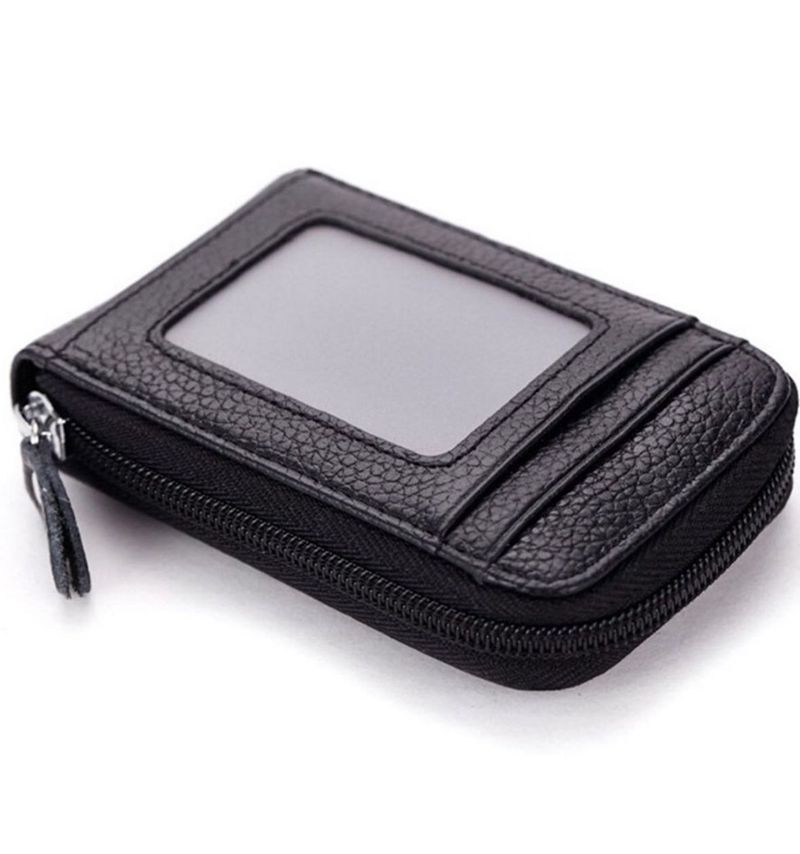 RFID Blocked Textured Leather Card Holder