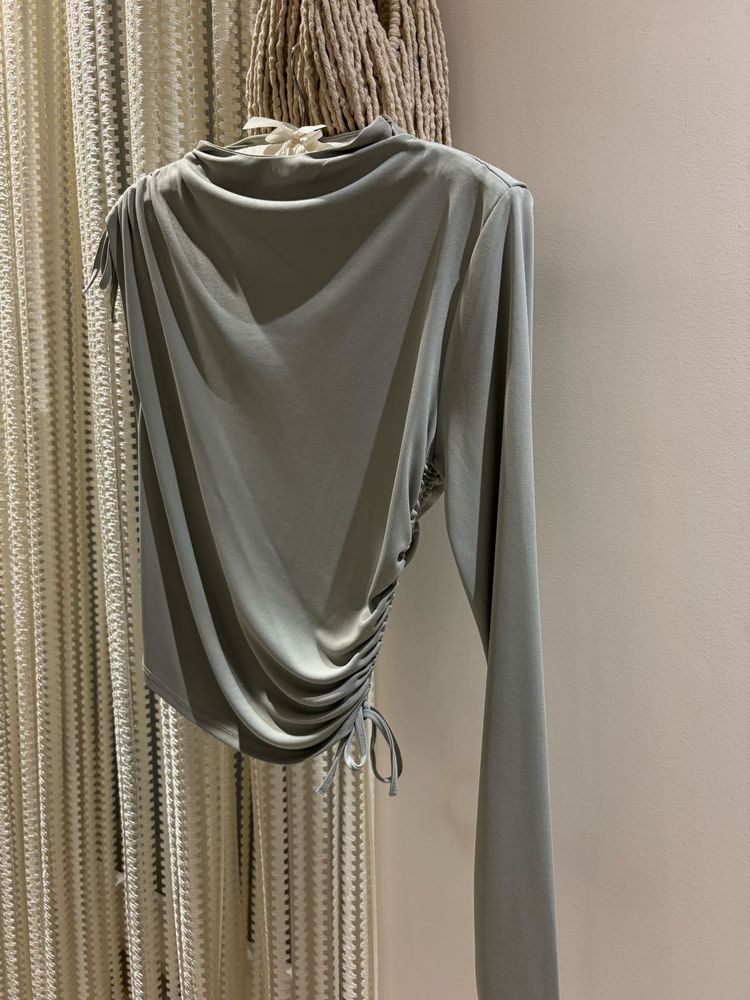 ZARA Assymetrical Ruched Fitted Top