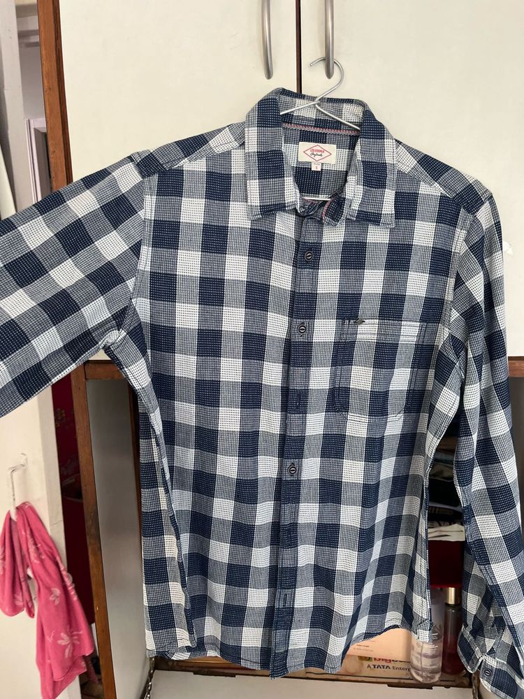 Lee Cooper Checked Blue Shirt