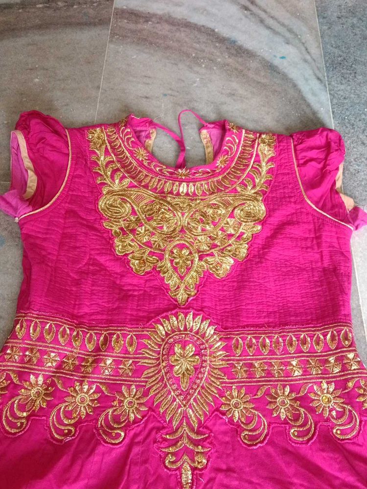 Pink Embroidered Kurta