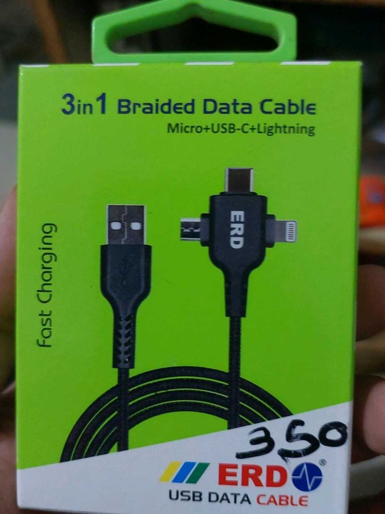 3-in-1 Braided Data Cable