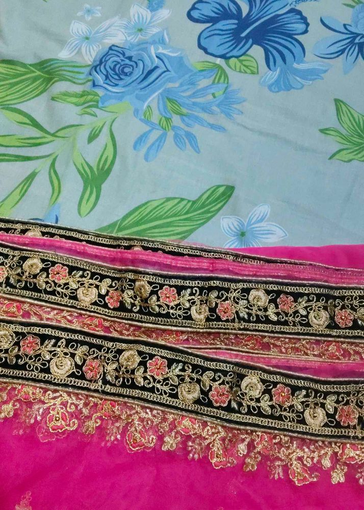 Pink Embroidered Lehenga Chunni♥️🌹