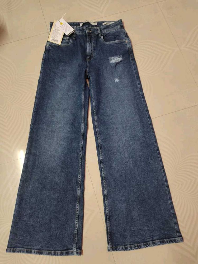 Roadster Wide Leg Distressed Jeans