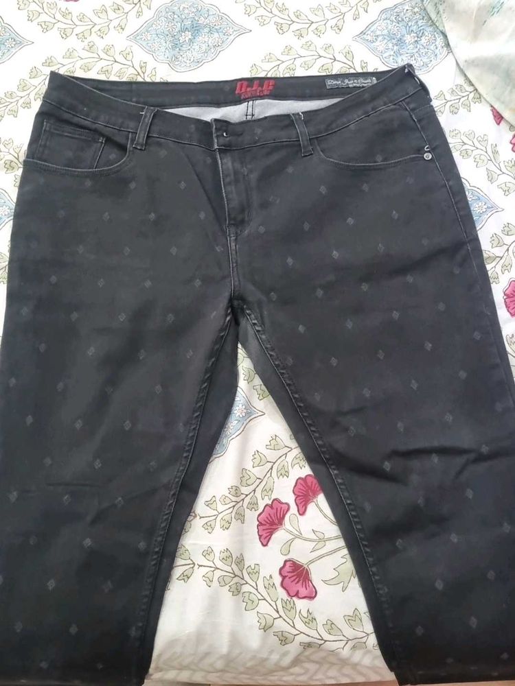 D.J.B Black Patterned Jeans
