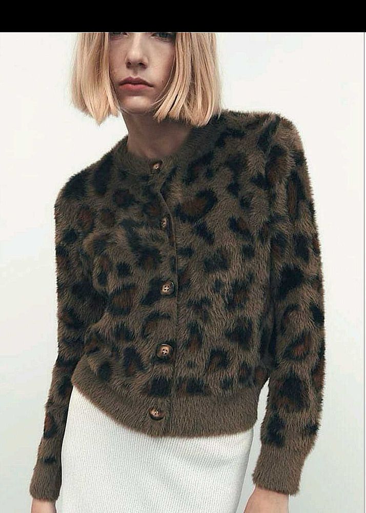 Zara Animal Print Cardigan