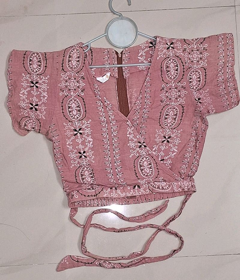 Crop Top With Wrap Around Lace❤