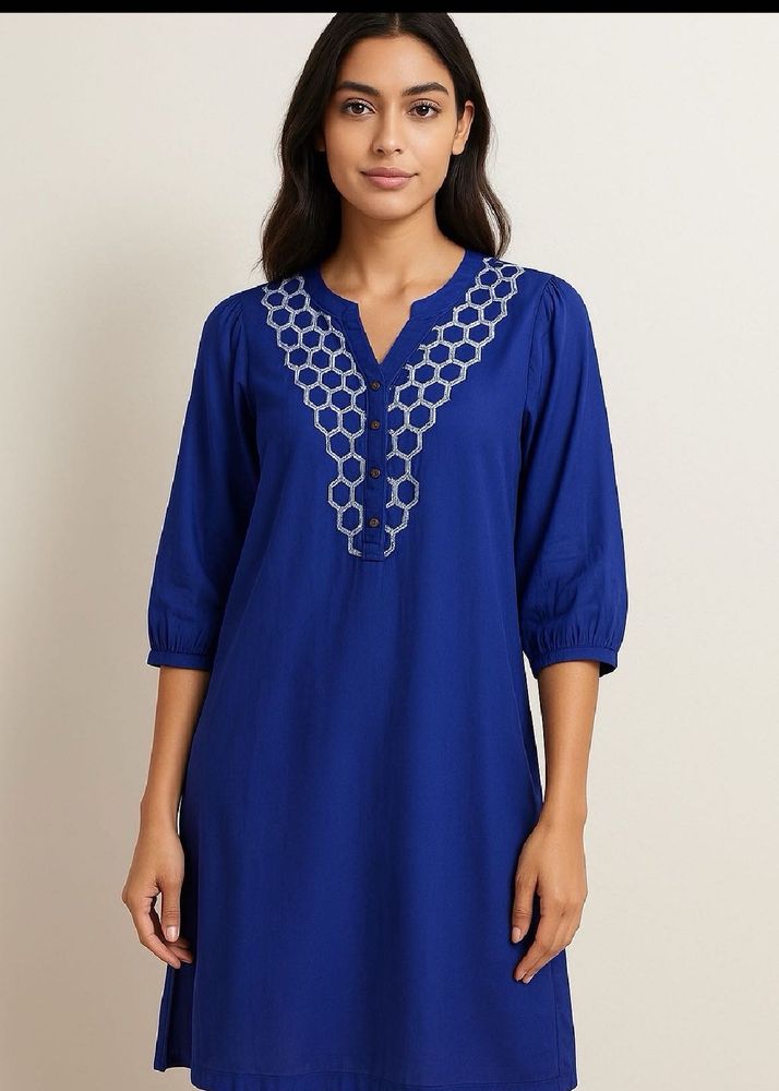 Elegant Blue Embroidered Kurta