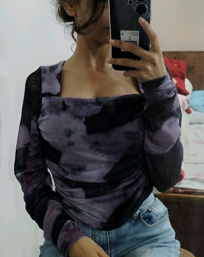 Purple Ombre Slit Top