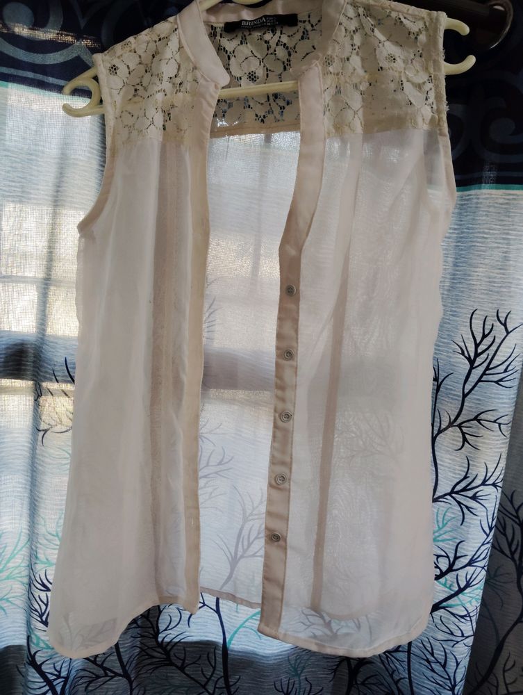 Off White Lace Shirt