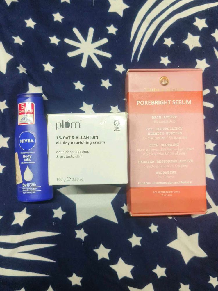 Skincare Bundle: Nivea, Plum, Porebright