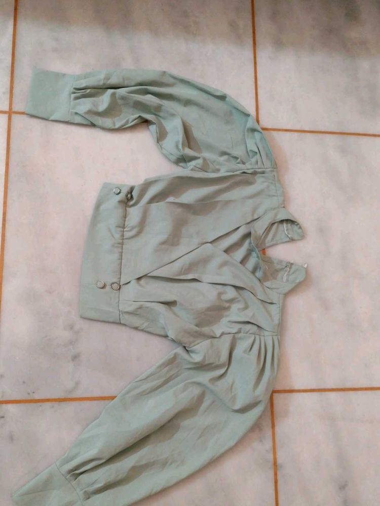 Mint Green Puff Sleeve Top