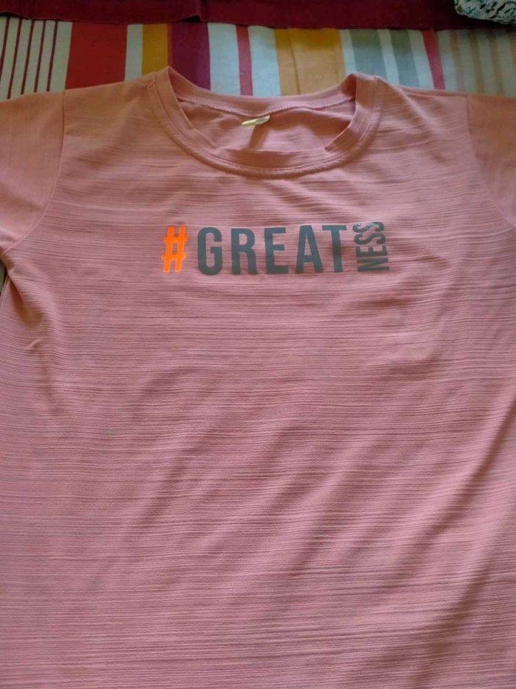 Peach Graphic Print T-shirt