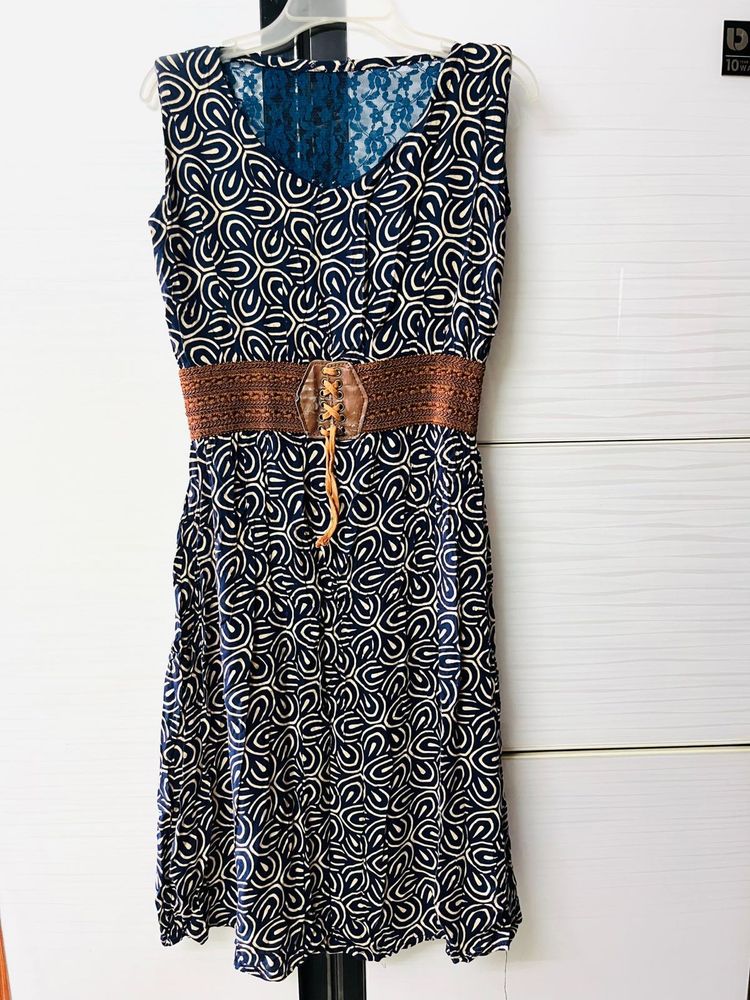 Patterned A-Line Dress