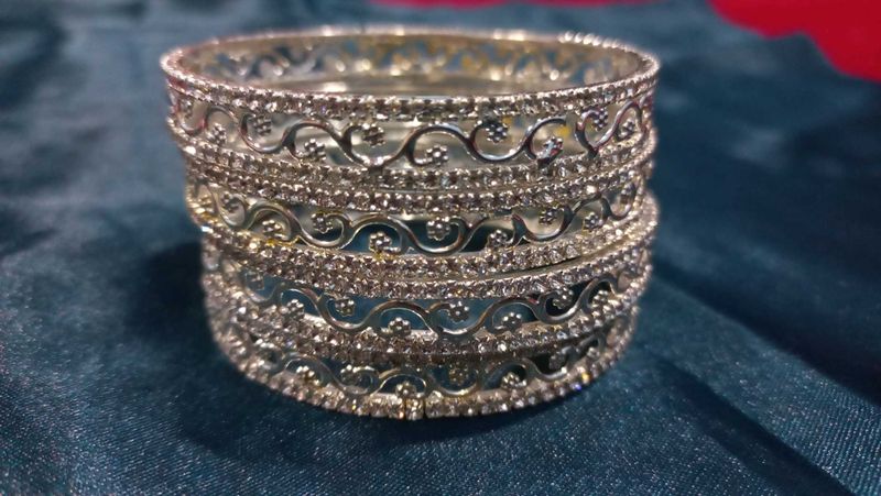 Elegant Silver Bangle Set