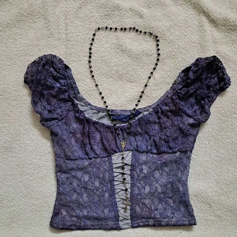 Y2K Vintage Gothic Lace Corset Top