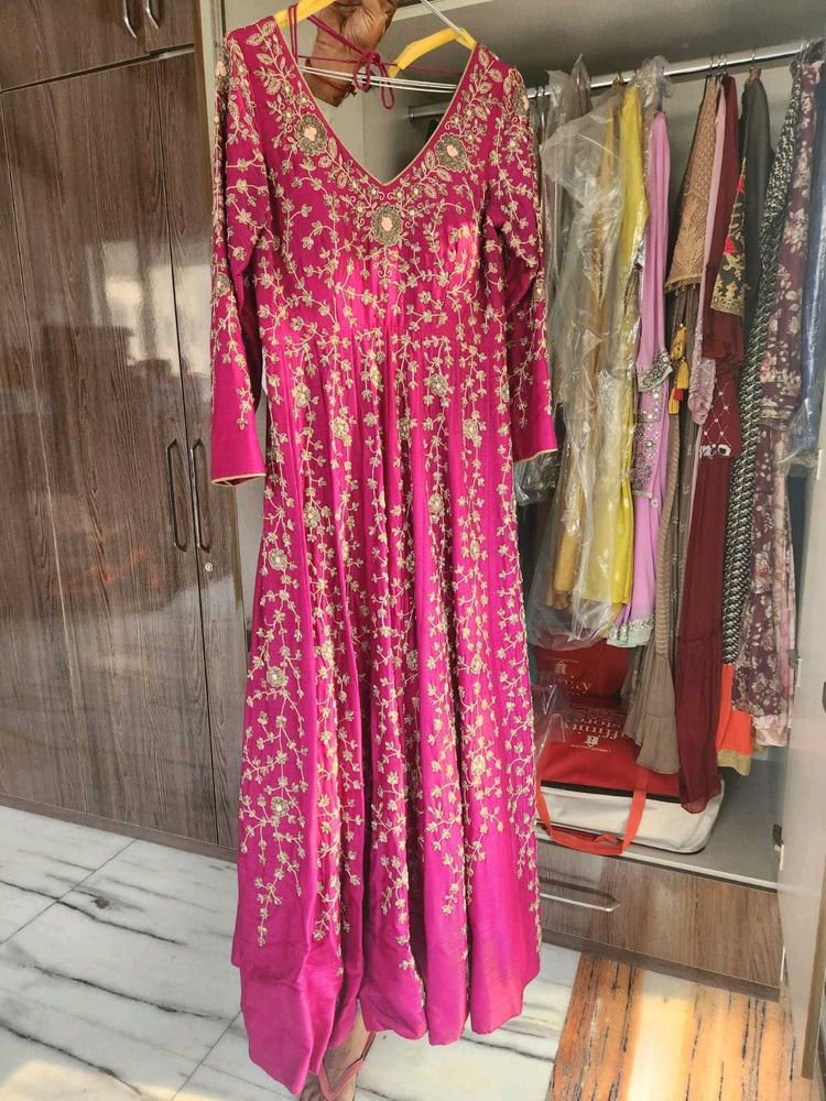 Pink Embroidered Anarkali Dress