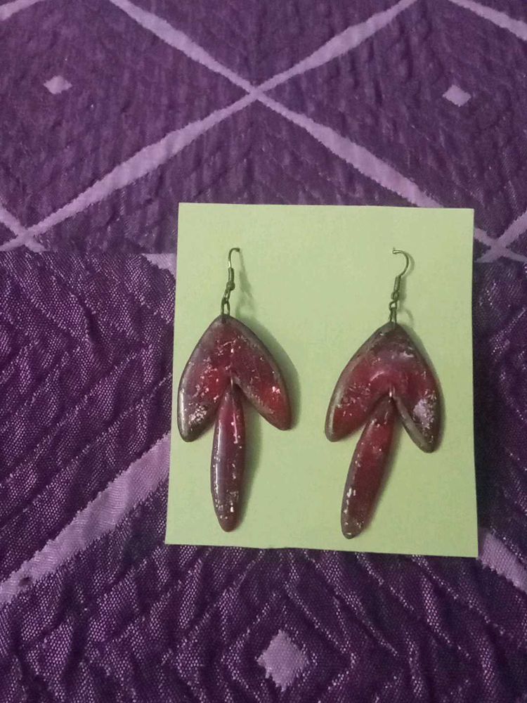 Unique Red Dangle Earrings