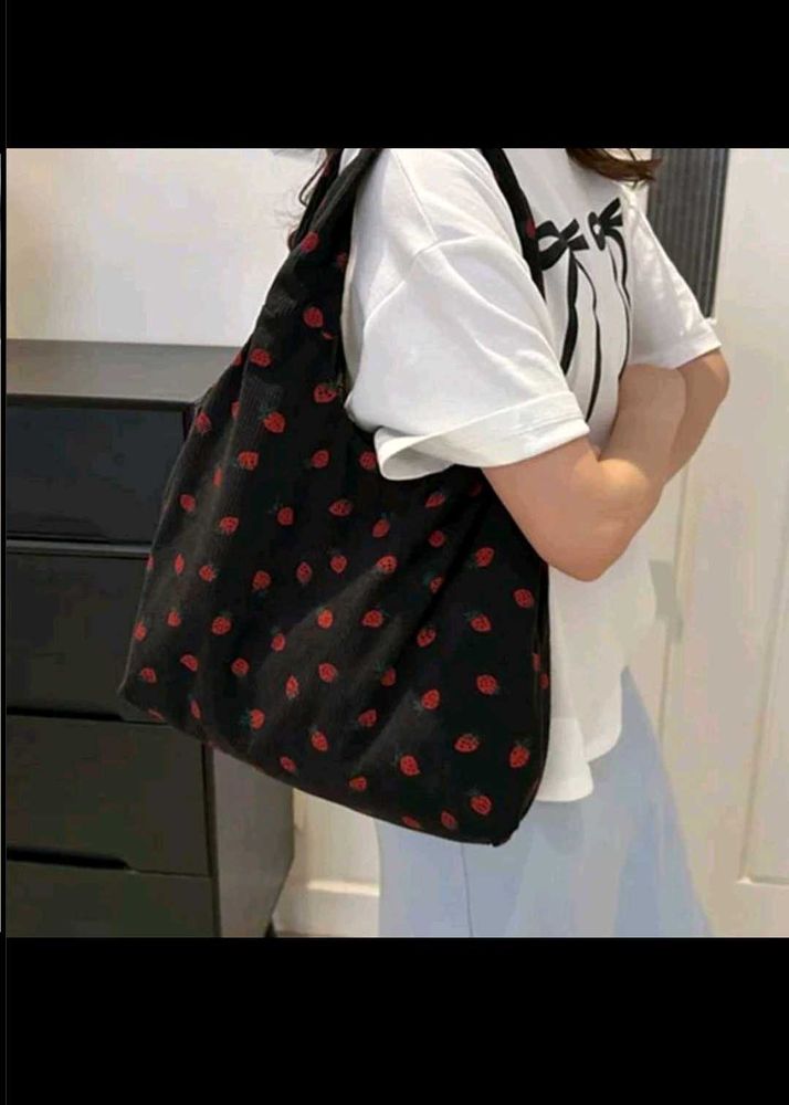 Savana Strawberry Print Tote Bag