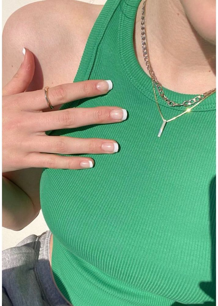 Green Ribbed Tank Top