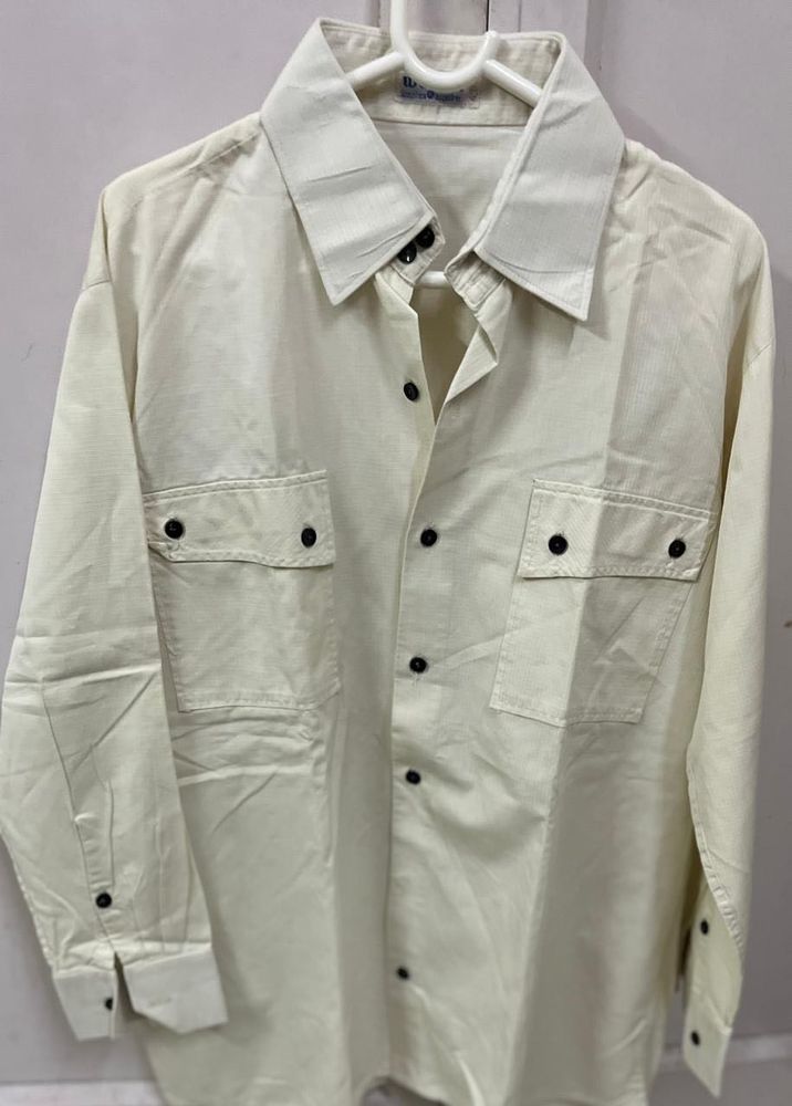 Cream Button-Down Shirt