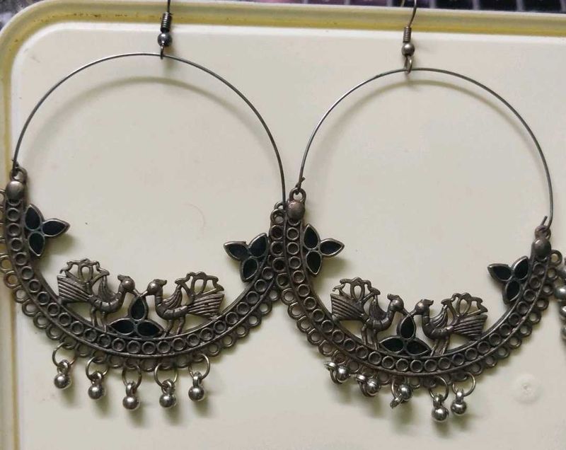 Each 60 Rs / 200 Coins Peacock Hoop Earrings