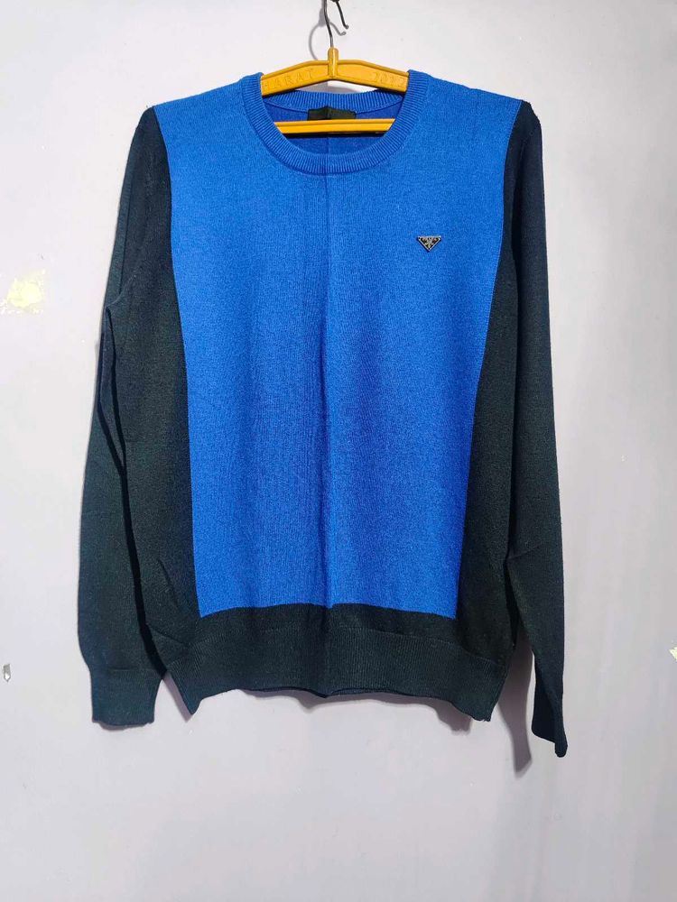 prada Stylish Blue &amp; Black Sweater
