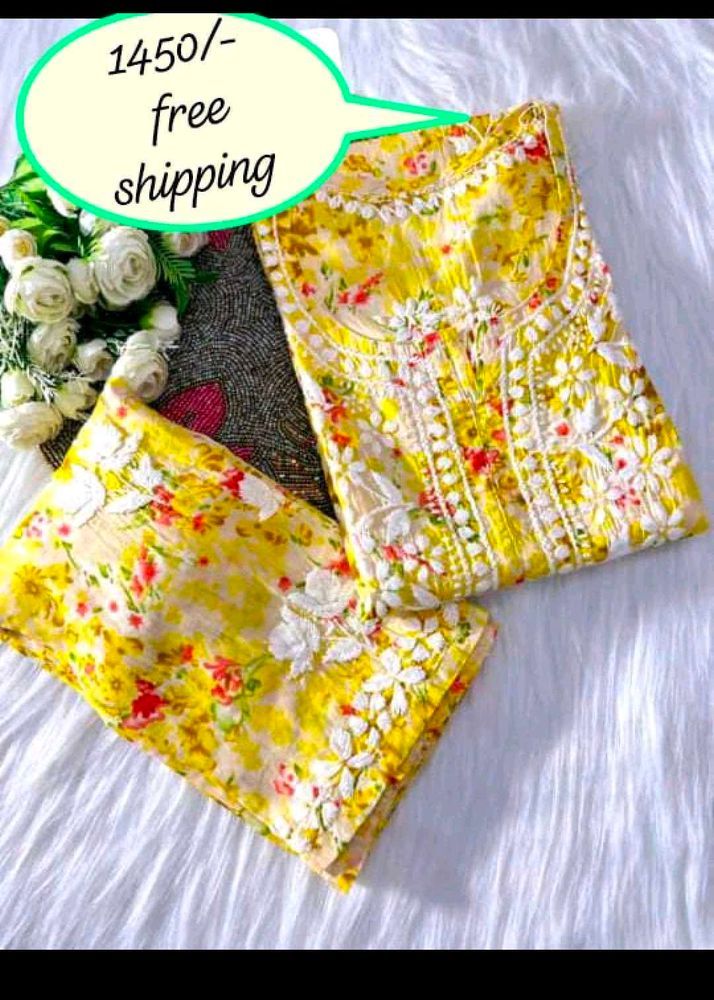 Handwork Chicken Kari Kurti Plazo Set