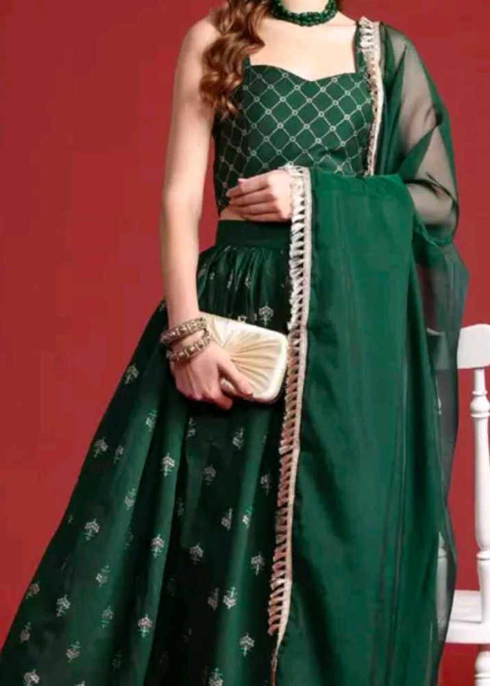 Printed Redy To Wear Lahenga &amp; Blouse With Dupatta