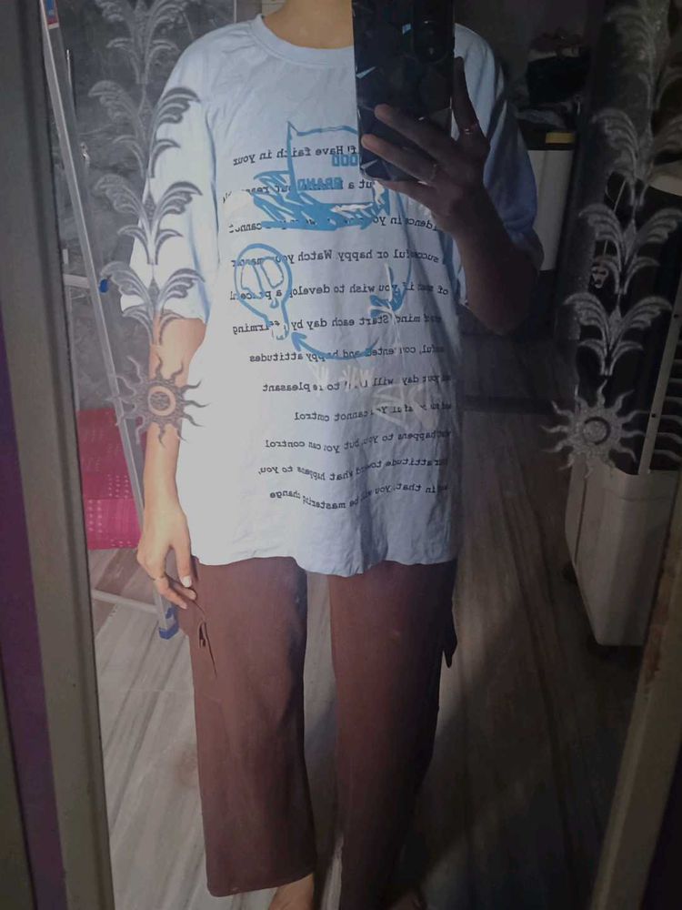 Graphic Light Blue 🩵 Oversized Shirt