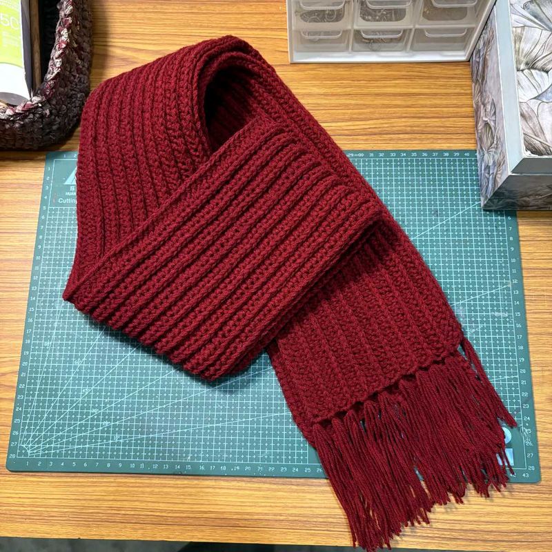 Burgundy Crochet Scarf(mikasa scarf)🧣