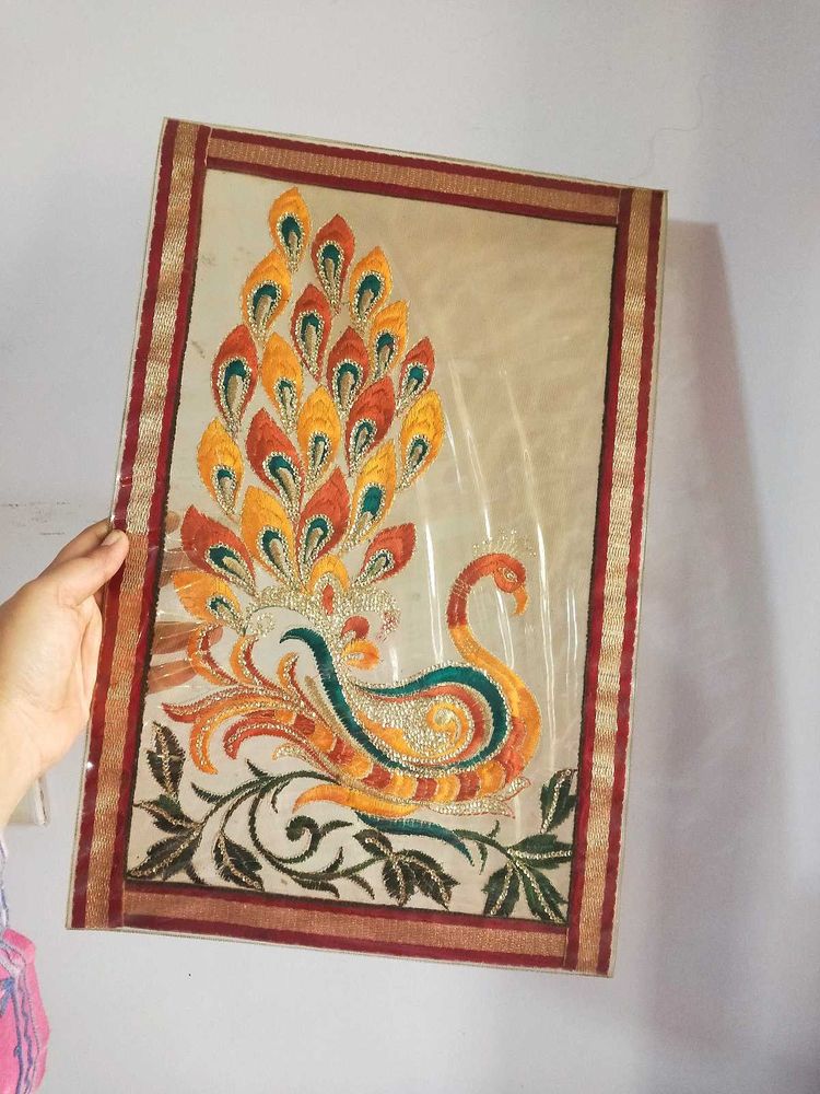 Peacock Embroidered Table Mat