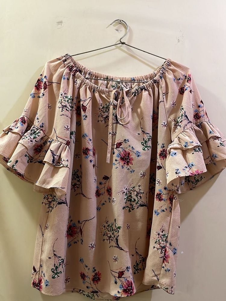 Floral Print Off-Shoulder Top