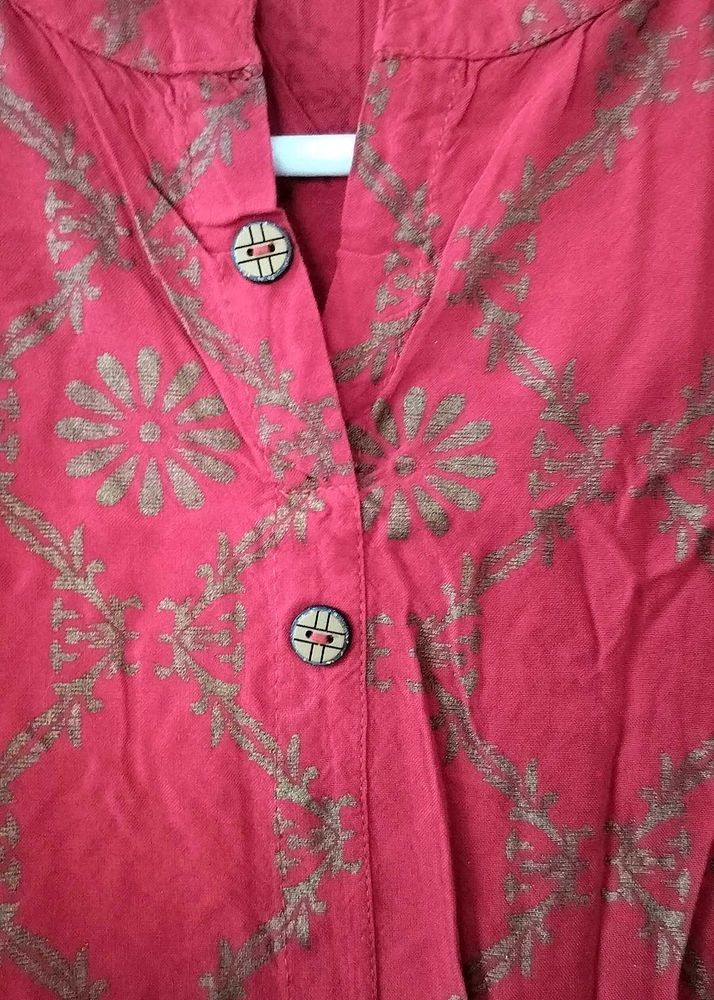 Elegant Red Printed Kurta